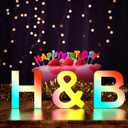 Light Up Letters USB Powered, LED Letter Lights Color Changing Alphabet Sign Gifts for Girls Women Party Birthday Decorations, APP Control, Night Light Christmas Valentine Wall Table Decor - &