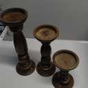 Farmhouse Wooden Candle Holders for Pillar Candles Set of 3, Rustic Wood Candle Holder Table Centerpiece Decor, 12'' 9'' 6'' Vintage Tall Candle Stand Decorative, Dark Brown