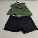 Holipick Blouson Tankini Swimsuits for Women - Two Piece Tummy Control Bathing Suit with Shorts Modest Swimwear (16W, Army Green Striped)