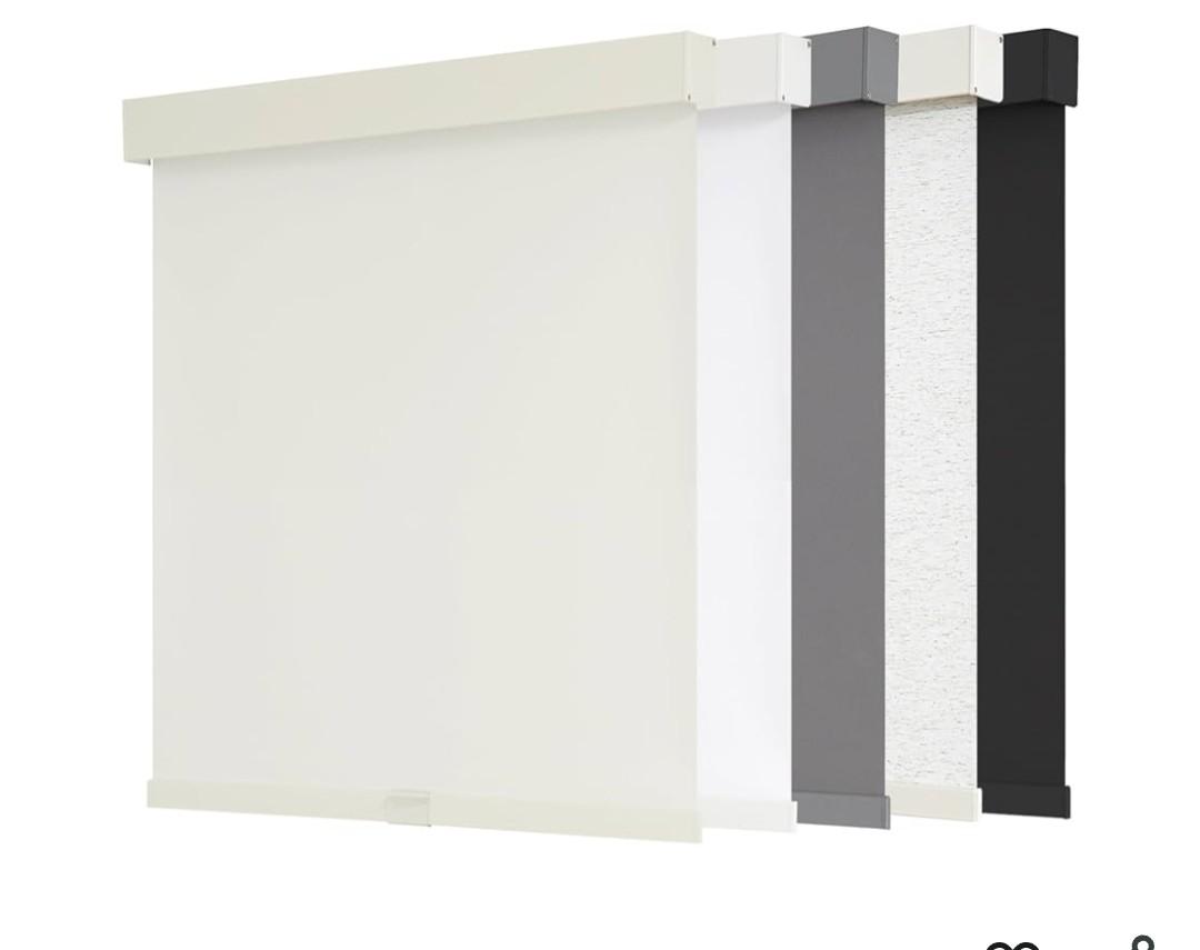 AOSKY Blackout Roller Shades Cordless Blinds for Windows, Free-Stop Shades with Valance, Thermal Insulated Fabric, UV Protection, Natural Woven Blinds for Home and Office (34" W x 72" H, Ivory)