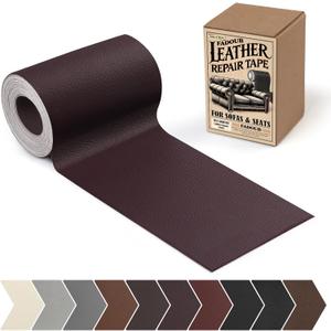 Leather Repair Patch, 3 x 60In Self Adhesive Leather Repair Tape Kit for Furniture, Couch, Sofa, Office, Car Seats, Car Interior, Vinyl Repair Kit (Coffee Brown)