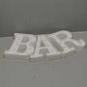 BAR - Illuminated Marquee Pub Bar Sign - Lighted Word Pre-Lit Battery Operated (23.03-in x 8.66-in) (White)