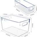 Set of 8 pantry organizers and storage, Clear Plastic Storage Bins for Kitchen Organization, Freezer Storage, Home Edit Containers