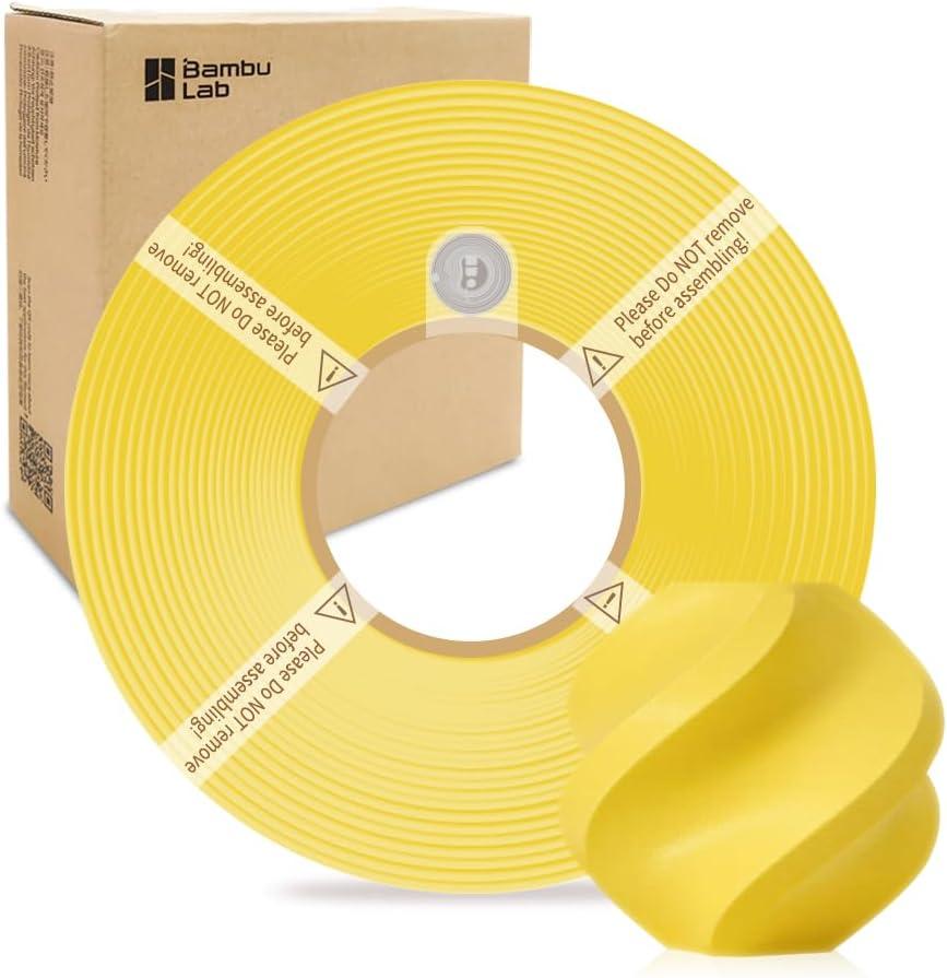 Bamboo Lab 1.75MM PLA Matte Filament High Speed Printing with RFID 1KG +/- 0.03mm Eco Friendly 3D Printer Filament for Bambu Lab P1P/P1S/X1C/X1/A1/A1 Mini (Without Spool) (Lemon Yellow 11400)