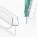 2PCS Shower Door Bottom Seal Strip, Clear PVC, 39" Length, Fits 6mm Thick Glass, Prevents Leaks & Water Damage, Easy Installation, No Adhesive Required (Clear, 39in for 1/4"(6mm) Door)