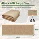 40 x 40 Feet Burlap Roll Multipurpose Burlap Tree Wrap High Density Jute Fiber, Weed Barrier, Craft Projects and Party Decor
