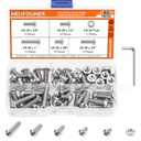 65 Pieces 5 Sizes 304 Stainless Steel 1/4-20 x 3/8" 1/2" 5/8" 3/4" 1" UNC Thread Button Head Socket Cap Screws Bolts Kit