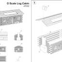 O Scale Log Cabin Painted Model Barn Stable Kit Unassembled for Model Trains Layout JZO02P (Red)