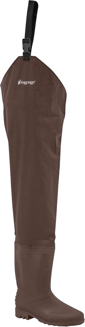 FROGG TOGGS Rana II Waterproof PVC Fishing Bootfoot Hip Wader for Fishing, Brown Felt, 10