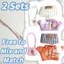 15cm & 17cm Doll Clothes Outfits Set - Premium Dress Up Bundle with Exquisite Accessories | Soft Fabric Fashion Doll Costume for 15-17cm Dolls (2set Purple+Orange)