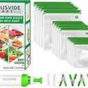 SOUSVIDE ART 37pcs Reusable Vacuum Seal Bags with Vacuum Sealer - 30 Cooking and Storage Bags of 3 Sizes with Pump and Sous Vide Cooker Accessories - Food Safe Kit, Keeps Food Fresh