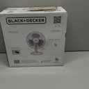 BLACK+DECKER Desk Fan for Home and Office, 12 Fan with 3 Speed Settings, Oscillating Portable Fan for Office Desk, Table Top and Kitchen Table with Adjustable Tilt, White