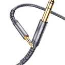 JSAUX 1/4 to 1/8 Cable Stereo Audio Cable 20FT, 6.35mm 1/4" Male to 3.5mm 1/8" Male TRS Bidirectional Stereo Audio Cable Jack for Guitar, Home Theater Devices, Speaker and Amplifiers-Grey