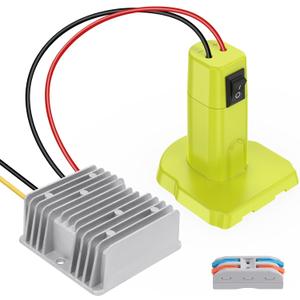 18V to 12V Step Down Converter Aadpter for Ryobi 18V Battery DC Voltage Converter Regulator 15A MAX 180W Automatic Buck Converter Power Wheel Aadpter with Switch for DIY Ride On Truck, RC Car Toys