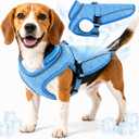 Dog Cooling Vest, Evaporative Cooling Dog Jacket with UV Protection, Lightweight Breathable Mesh Dog Cooling Shirt, Summer Heat Relief Gear with Adjustable Buckles for Hot Weather Walking & Hiking