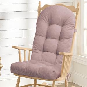 Rocking Chair Cushion - Chenille Fabric, High-Density Sponge, Durable Comfort Non-Slip Bottom Tufted Seat Pads with Ties, ChenillePink, 44x19x4 inch
