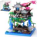 Cherry Blossom Bonsai Tree Building Block Sets with Acrylic Display Box Chinese Architecture of Peach Blossom Micro Mini Building Set Toy Gift for Kids Adults3320 Pieces