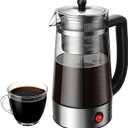 KIDISLE Percolator Coffee Pot Electric Coffee Maker, Brews 2–10 Cups, Auto Keep Warm, Stainless Steel Basket, Borosilicate Glass, EasyPour Spout, CoolTouch Handle