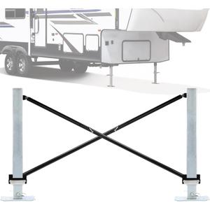 X-Brace Stabilizer Rear Cross Stand Mounting Bracket Compatible with RV Travel Camper Trailer with Fifth Wheel