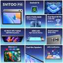 SVITOO Android Tablet 10 Inch, Android 16 Tablet for Kids Adults, 20GB RAM 32GB Storage 1TB Expandable, Dual Cameras 8MP 2MP, 6000mAh Dual Speakers WiFi 6 Gray