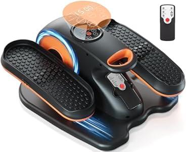 Under Desk Elliptical Machine, Ellipse Exerciser as Seen on TV for Seniors with Remote Control & 12 Adjustable Speeds, Elliptical Machine for Home (Orange)