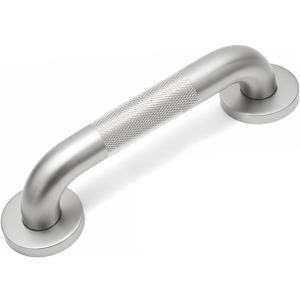 12 Inch Shower Grab Bars for Seniors 1.25'' Brushed Nickel Stainless Steel Grab Bar for Bathroom, Non Slip Knurled Safety Handrail for Bathtub Toilet Wall, Gifts for Elderly and Handicapped