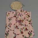 BQUBO Baby Girl Newborn Floral Receiving Blankets with Bow Hat Headband Wooden Birth Announcement Card Set Newborn Baby Swaddling Hats Sleepsack Toddler Warm Shower Gift