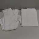 45 Inch Length Greyish White Sheer Linen Curtains for Kitchen Bedroom Bathroom Window,34 Inch Width Pocket Back Tab Semi Privacy Short Drapes for Laundry Basement Farmhouse Decor 34x45 Inch Length