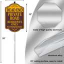 Dead End Private Road Residents Only No Trespassing Sign 12" x 8" With 35" Long Metal Property Driveway Traffic Stake With Stand Aluminum Outdoor Use Yard