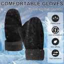 CZBRO Women's Winter Gloves, Winter Warm Mittens Thick Knitted Gloves Mittens Warm Soft Lining Cold Weather Accessories Gifts (1 Pair, Black)