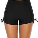 Lecieldusoir Women's Swim Shorts High Waisted Bathing Suit Bottoms Swimsuit Boy Shorts Swimwear Bikini Board Shorts L