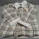 Dokotoo Winter Coats for Women Button Down Plaid Flannel Shirts Warm Sherpa Fleece Jacket Size S