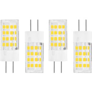 G5.3 12-24V AC/DC LED Bulbs 4 Watt Equivalent 40W Halogen JC Bi-Pin Base Light 400LM Non-dimmable for Track Light, Landscape (Warm White 3000K 4PACK)