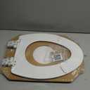 Mayfair Linden Slow Close Toilet Seat, Non Slip Heavy Duty Wood, Easy Install, Elongated, White