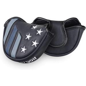 Craftsman Golf Blue Strips Stars Mallet Mid-Mallet Blade Putter Head Cover Headcover Magnetic Closure Alignment Stick Case Holder
