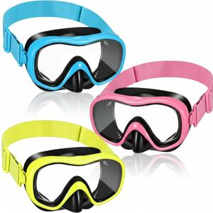 Relaxweex 3 Pcs Adult Youth Swim Goggles with Nose Cover Elastic Strap View Clear Waterproof for Snorkeling Diving Swimming
