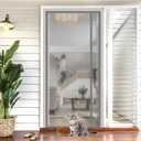 Reversible Left or Right Side Opening Magnetic Screen Door, Durable Mesh Curtain Hands Free for Patio, Bedroom, Fits Door Size 36" x 82",Silvery