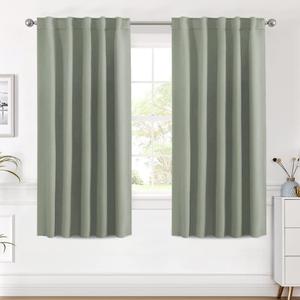 H.VERSAILTEX Blackout Curtains Thermal Insulated Window Treatment Panels Room Darkening Blackout Drapes for Living Room Back Tab/Rod Pocket Bedroom Draperies (2 Panels, Light Sage, 42 x 63 Inch)
