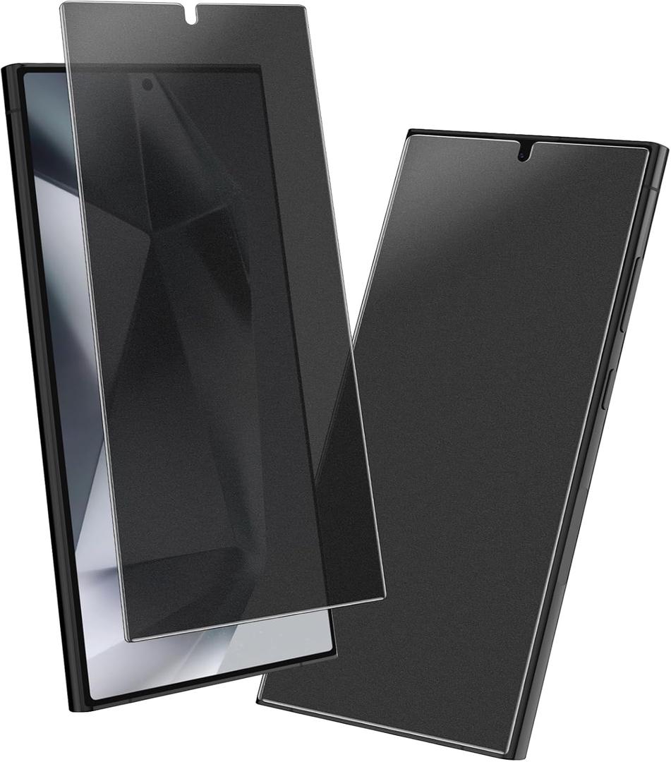 LYWHL 2 Pack for Samsung Galaxy S24 Ultra Matte Privacy Screen Protector [100% Support Fingerprint Unlock], Anti-Spy Anti-Glare Anti-Scratch Sensitive Touch Full Adhesive Durable Flexible Film (Multi-Coloured)