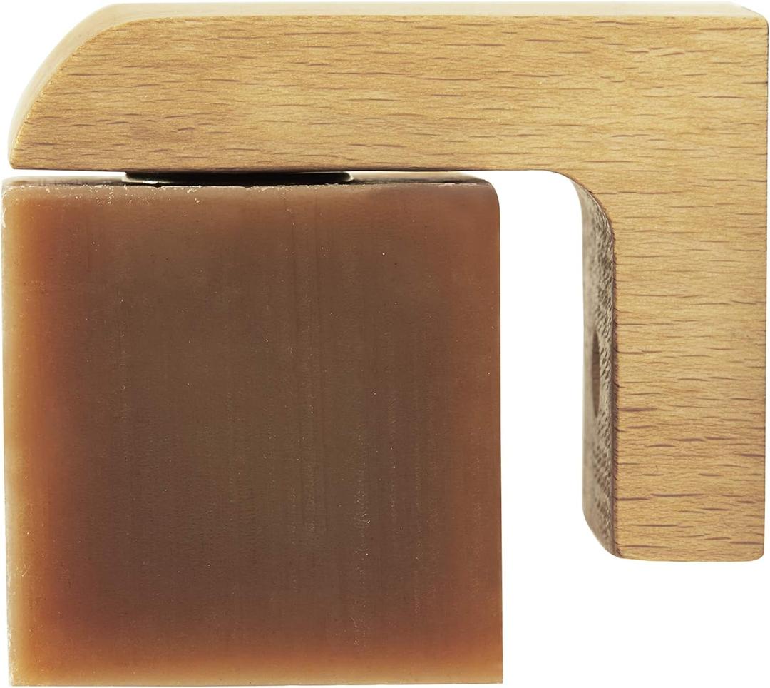Professor Fuzzworthy Wood Air Dry Magnetic Soap Holder in-Shower Storage for Soaps & Beard Shampoo Bars - No More Soggy Soaps - Wooden Soap Dish Dispenser Bath Kitchen & Shower (Beech Wood)