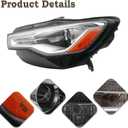 LH HID/Xenon Headlight Assembly Fit for 2016 2017 2018 Audi A6 Quattro S6 LED DRL Headlamp Left Driver Side Without Ballast and Bulb AU2502195 4G0941043H
