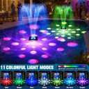 Patent Solar Fountain,Floating Solar Pool Fountain with 9 Lights&Anchor,Large Solar Powered Water Fountain for Above Ground Pool Fountain Pump, Waterproof Floating Fountain for Pool-Dark Blue