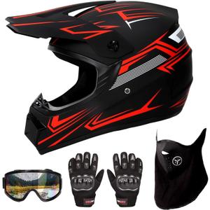 Motocross Helmet, DOT Approved Dirt Bike Helmet for Off-Road Riding Trail Riding Endurance Racing (L)