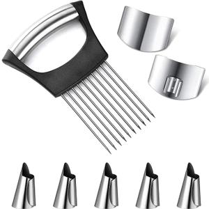 8 Pcs Kitchen Finger Guards Chopping Onion holder Slicer,Adjustable Finger Nail Protector,Safe Knife Cutting Shield,finger guards for cutting Kitchen Tool to Slice Lemon Vegetables Fruit Meat