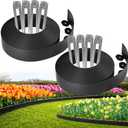 Bonviee 1.5 Inch x 66FT Garden Border Edging Kit with 100 Anchoring Spikes, Flexible Garden Edging for Landscaping, Flower Beds, Lawn, Yard, and Paver Pathways