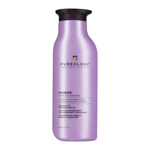 Pureology Hydrate Shampoo - For Dry or Color Treated Hair, Moisturizing Shampoo For Hydration & Softness, With Rose Extract & Green Tea, Vegan & Sulfate-Free, 9 Fl Oz
