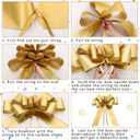 Wonderjune 30 Inch Big Car Bow - Giant Sweet 16 Birthday Bow Gift Wrapping Decoration for Surprise Party, Birthday Decorations(Gold)