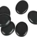 6 Pcs Medium Hot Massage Stones Set Natural Basalt Warm Rocks Kit for Home Spa Massager for Back&Leg& Face &Foot