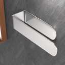 HUFEEOH Hand Towel Holder, Silver Hand Towel Bar, Self Adhesive Bathroom Towel Bar Stick on Wall, Stainless Steel Brushed (8 Inch)