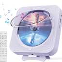 MICOCIOUS Portable CD Player with Bluetooth Desktop CD Player for Home CD Music Players with Remote Control,Timer,Built-in Dual Speakers with LED Display Home Audio Boombox FM Radio (Purple)